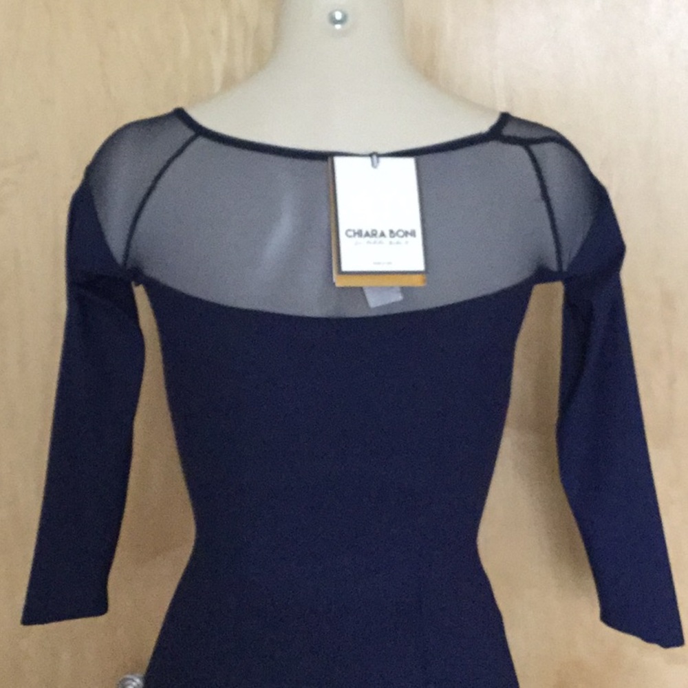 Chiara Boni Zefira Long-Sleeve Illusion Gown - Picture 6 of 8